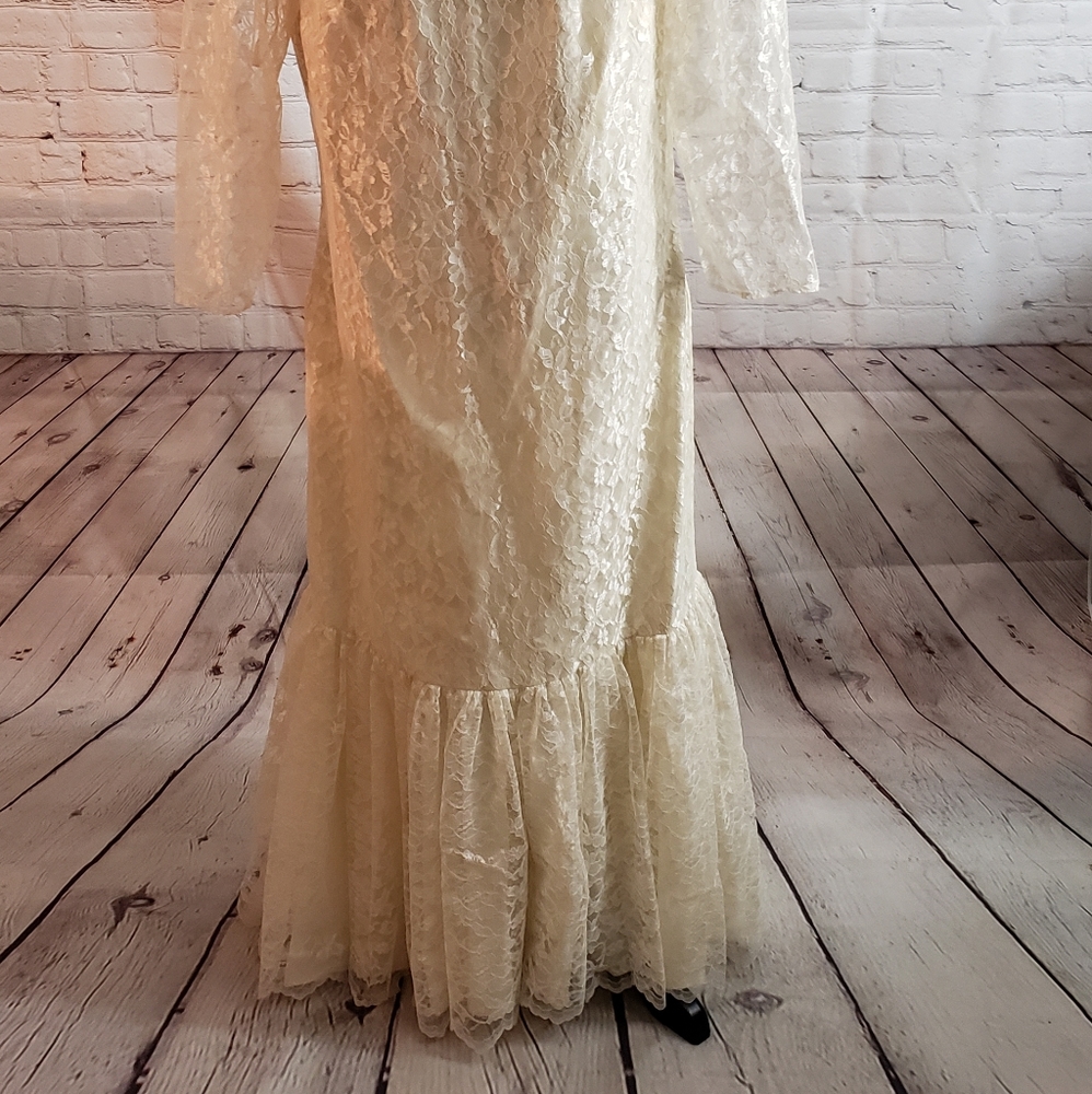 Vintage 1989 Wedding Dress Sz 18 - Picture 2 of 8